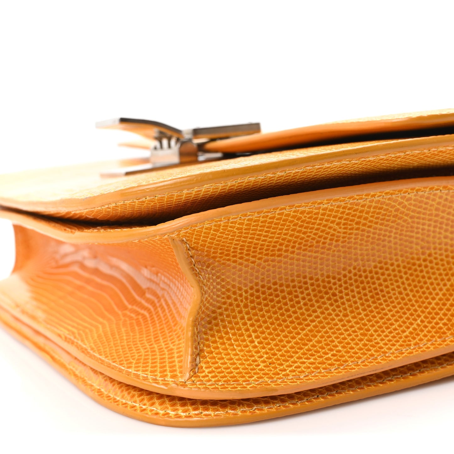 Lizard Medium Classic Box Flap Bag Imperial