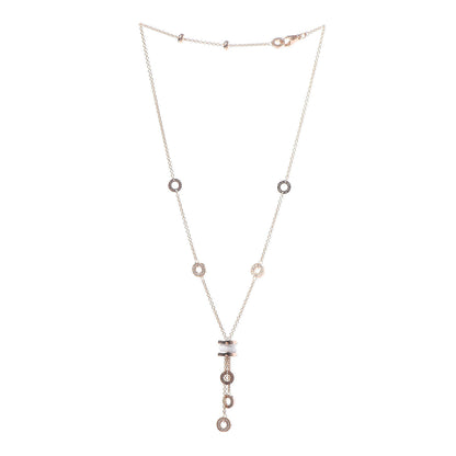 Bulgari 18K Rose Gold Diamond White Ceramic B.Zero1 Necklace 3 of 5