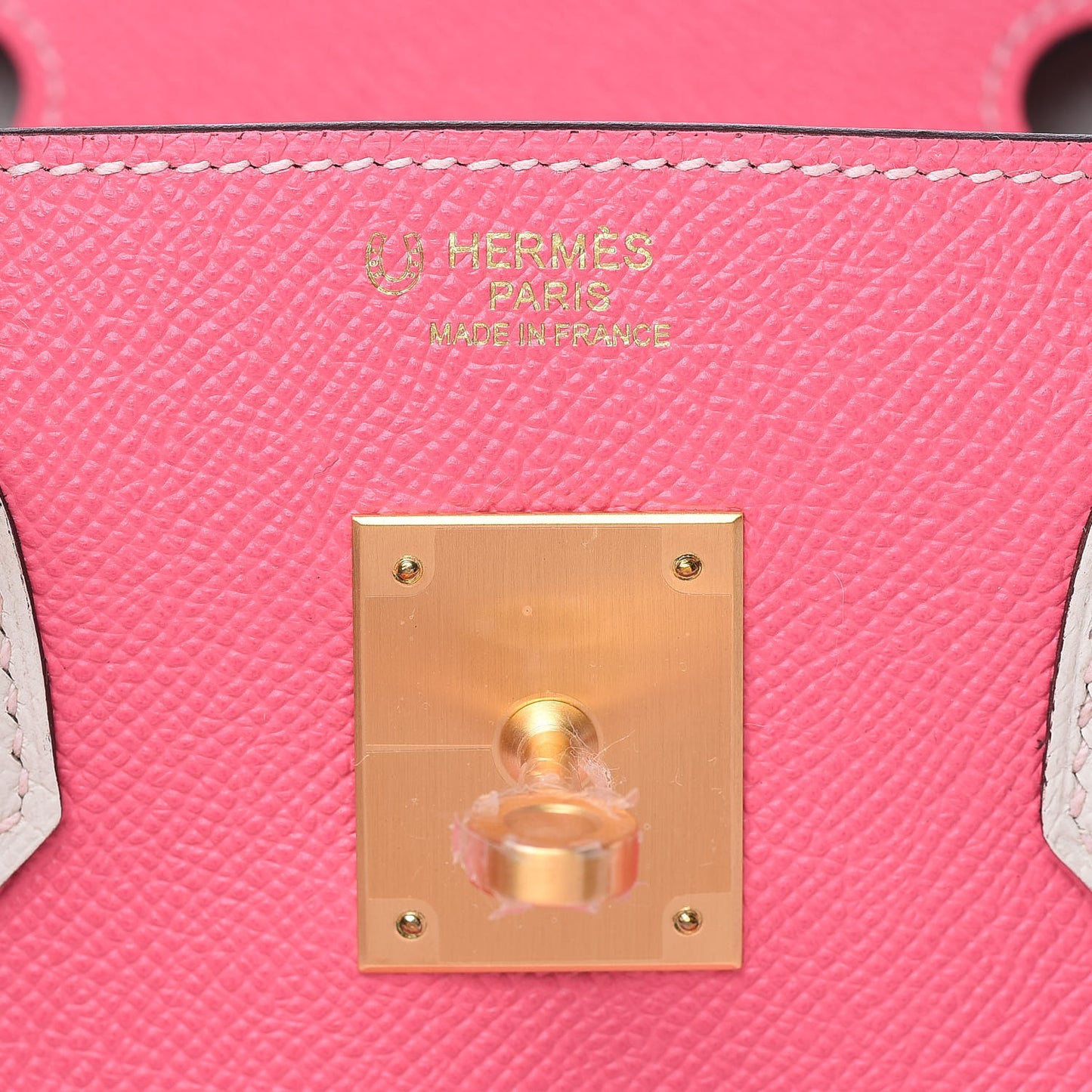 Epsom Horseshoe Birkin 30 Rose Azalee Craie