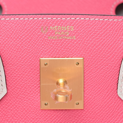 Hermes Epsom Horseshoe Birkin 30 Rose Azalee Craie 8 of 34