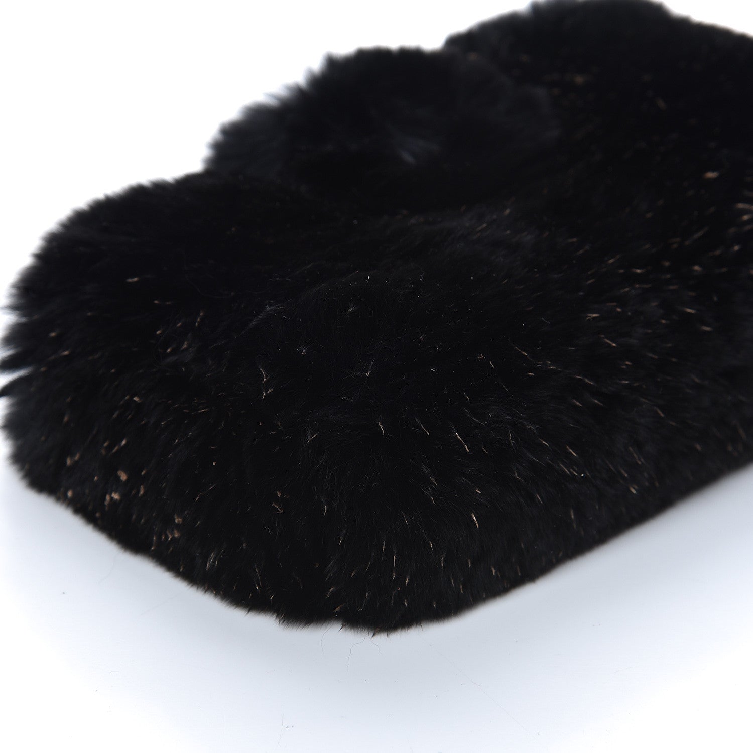 Chanel Rabbit Fur Small Clutch With Chain Black 11 of 12
