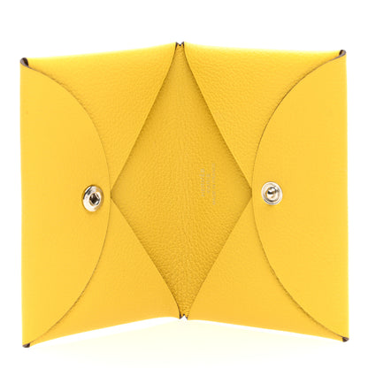 Hermes Evercolor Calvi Card Case Jaune De Naples 5 of 6