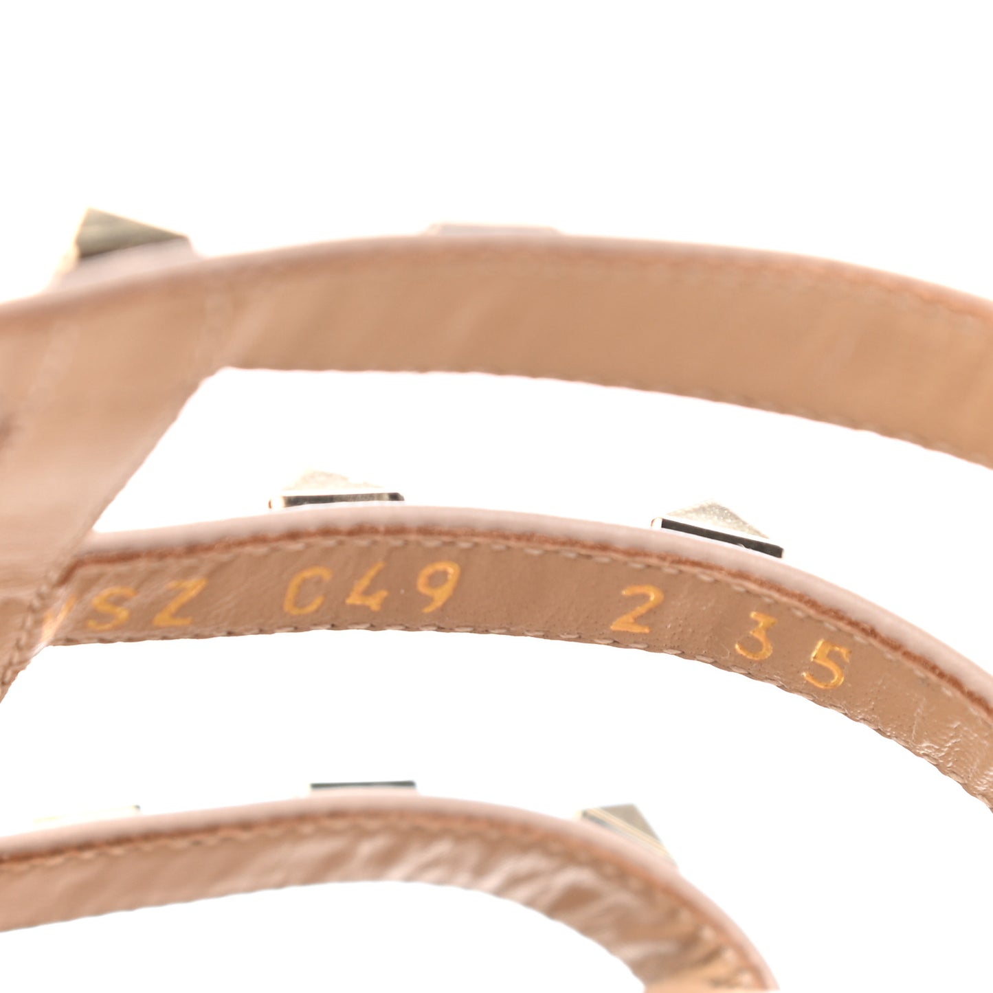 Nappa Rockstud Caged Flat Slide Sandals 35 Poudre