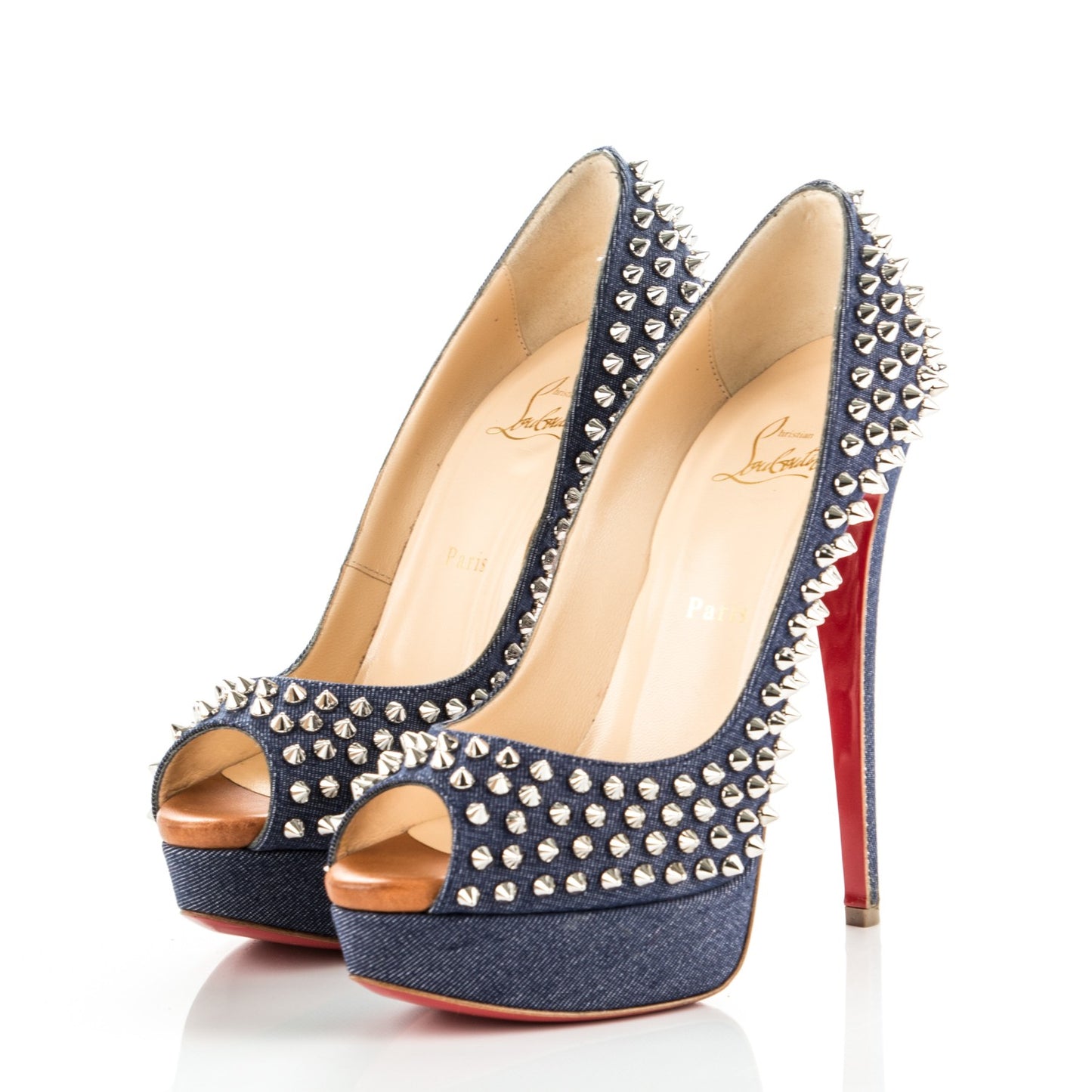 Denim Lady Peep Spikes 150 Pumps 39 Blue Arancio