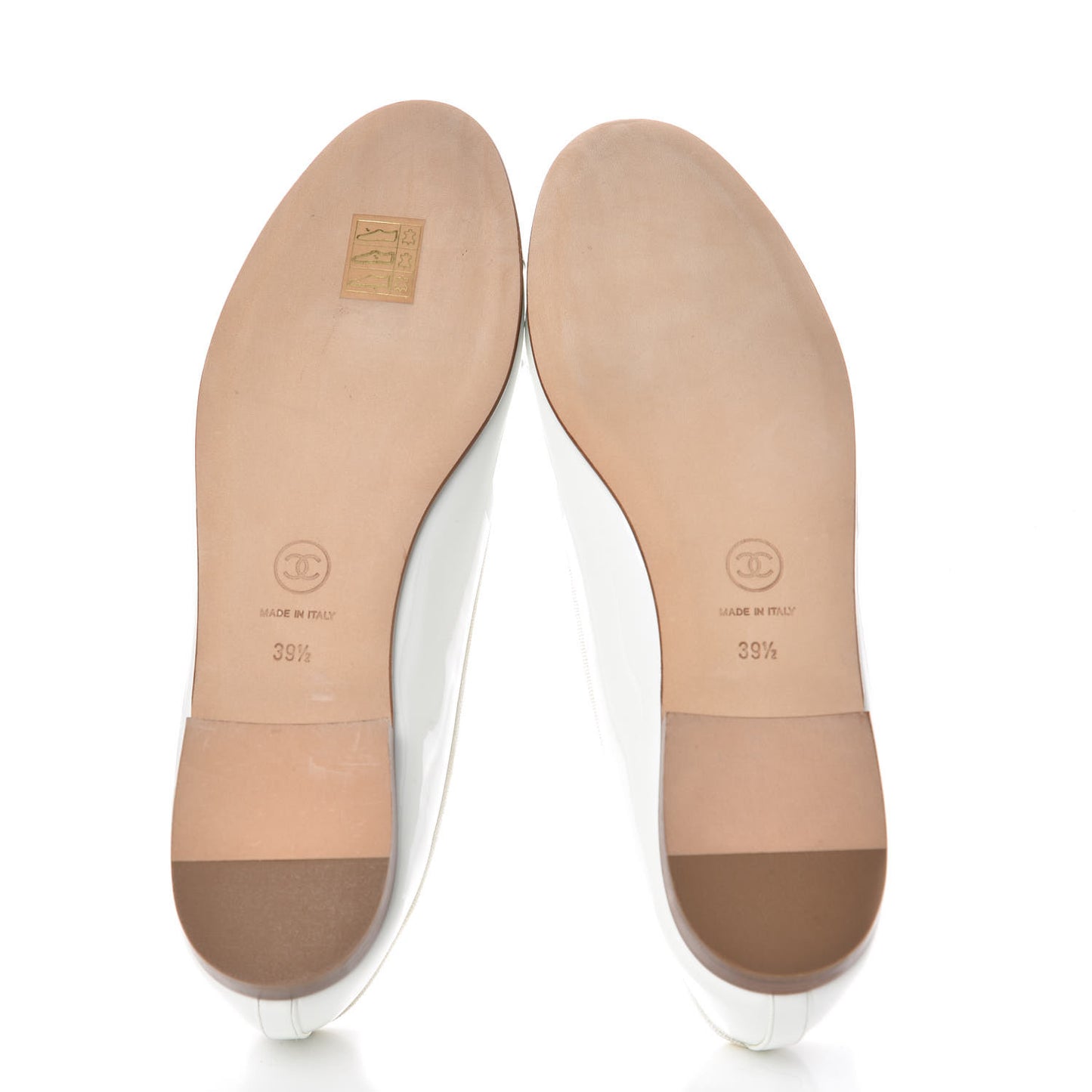 Patent CC Cap Toe Ballerina Flats 39.5 White