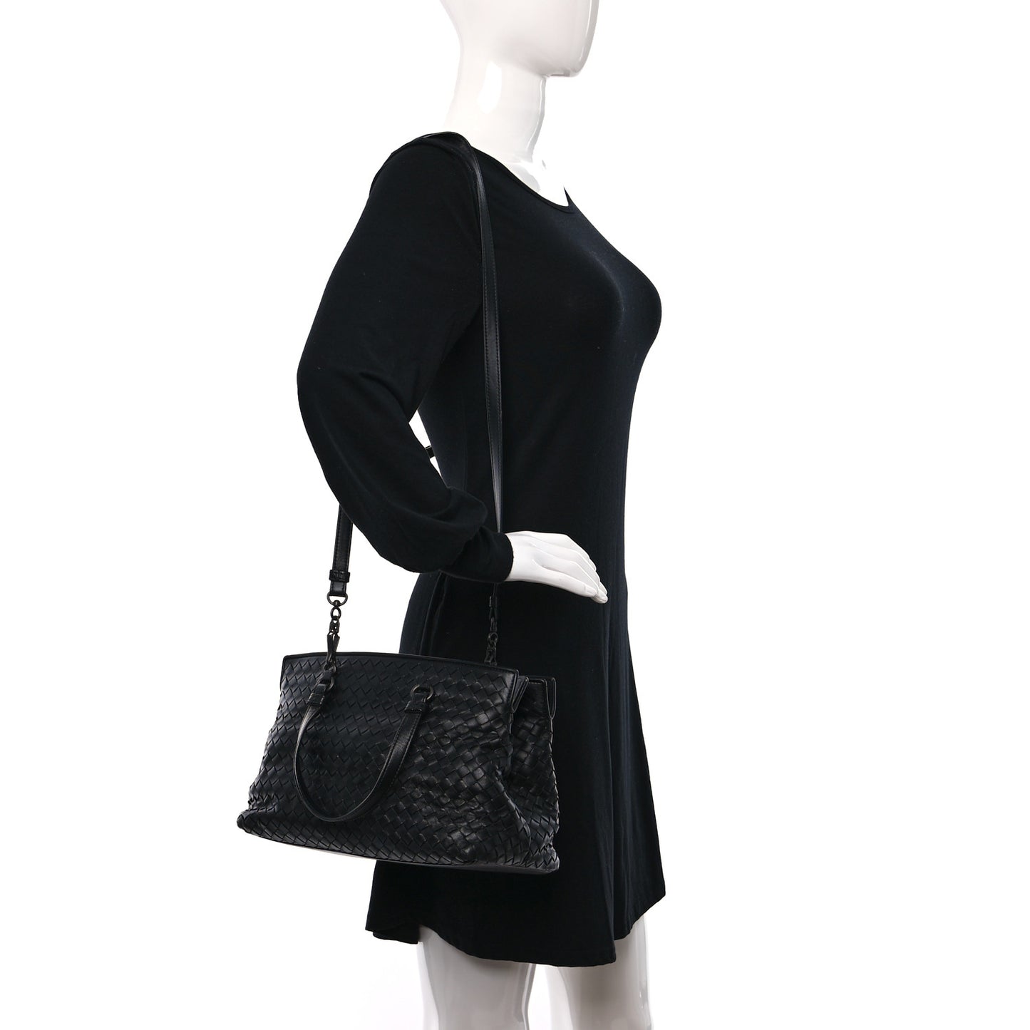 Nappa Intrecciato Brick Tote Black