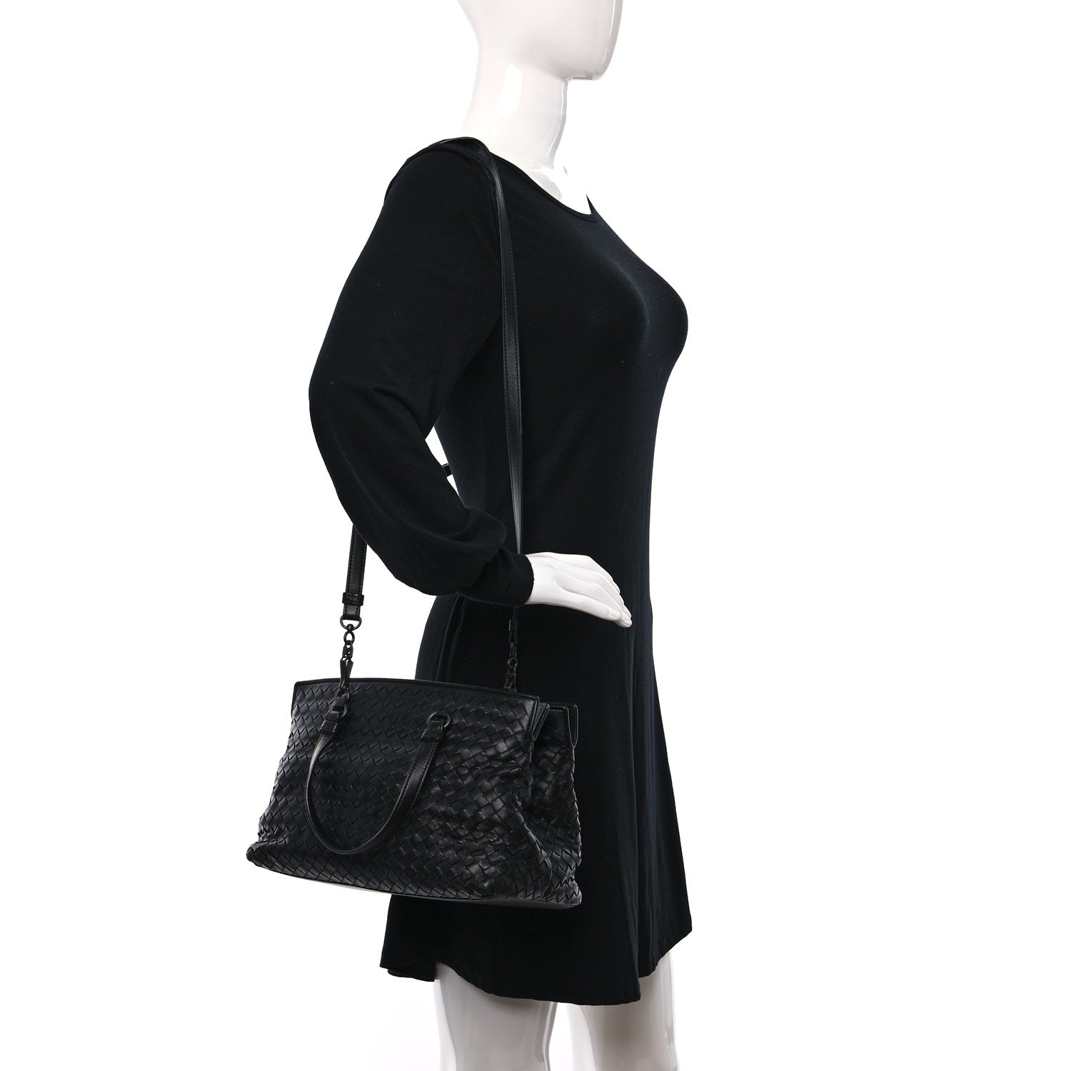 Bottega Veneta Nappa Intrecciato Brick Tote Black 2 of 9
