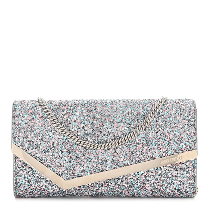 Jimmy Choo Glitter Emmie Clutch Bubblegum Mix 1 of 11