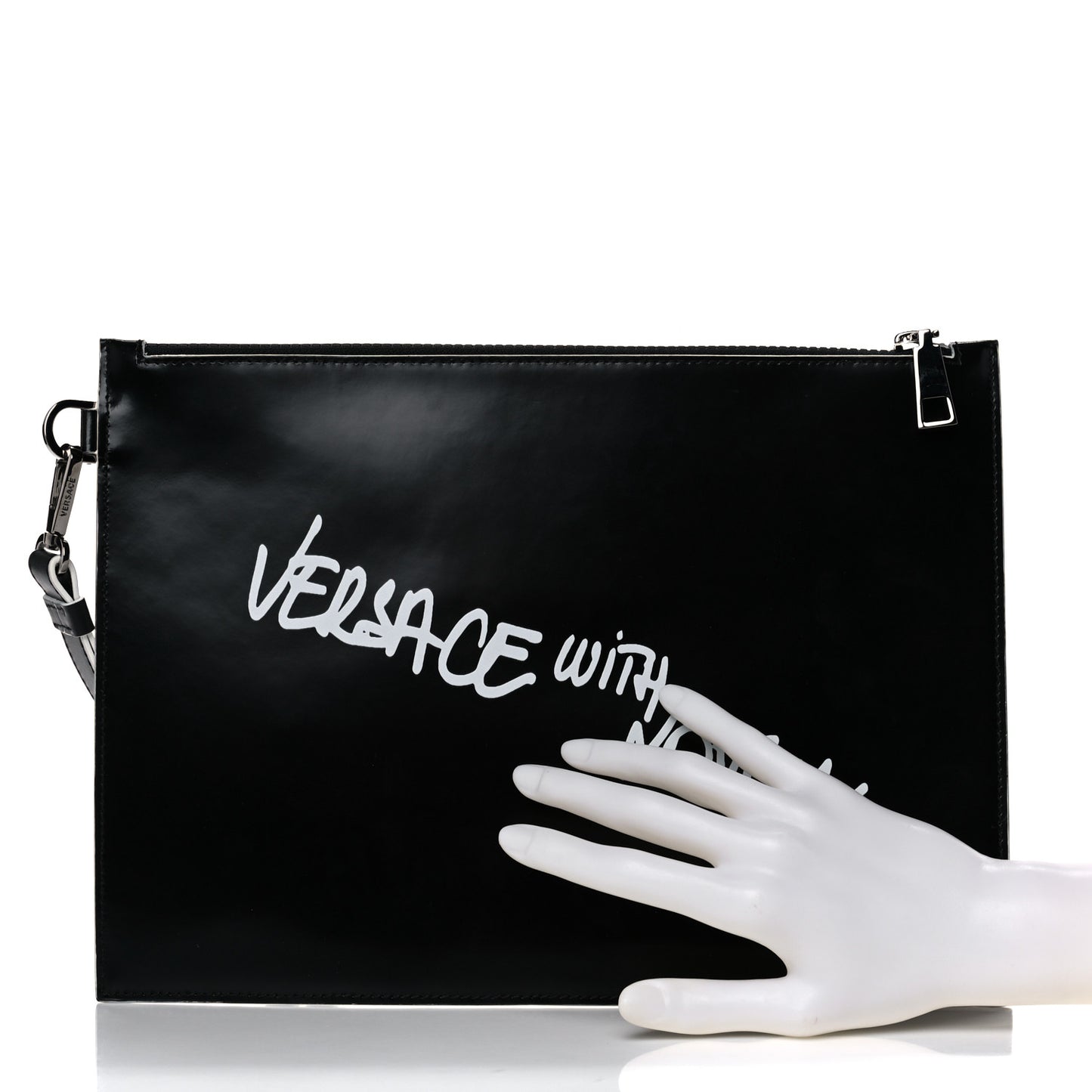 Calfskin Versace With Love Pochette Black