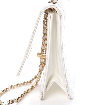 Chanel Glazed Calfskin Stitched Mini Square Flap White 14 of 18