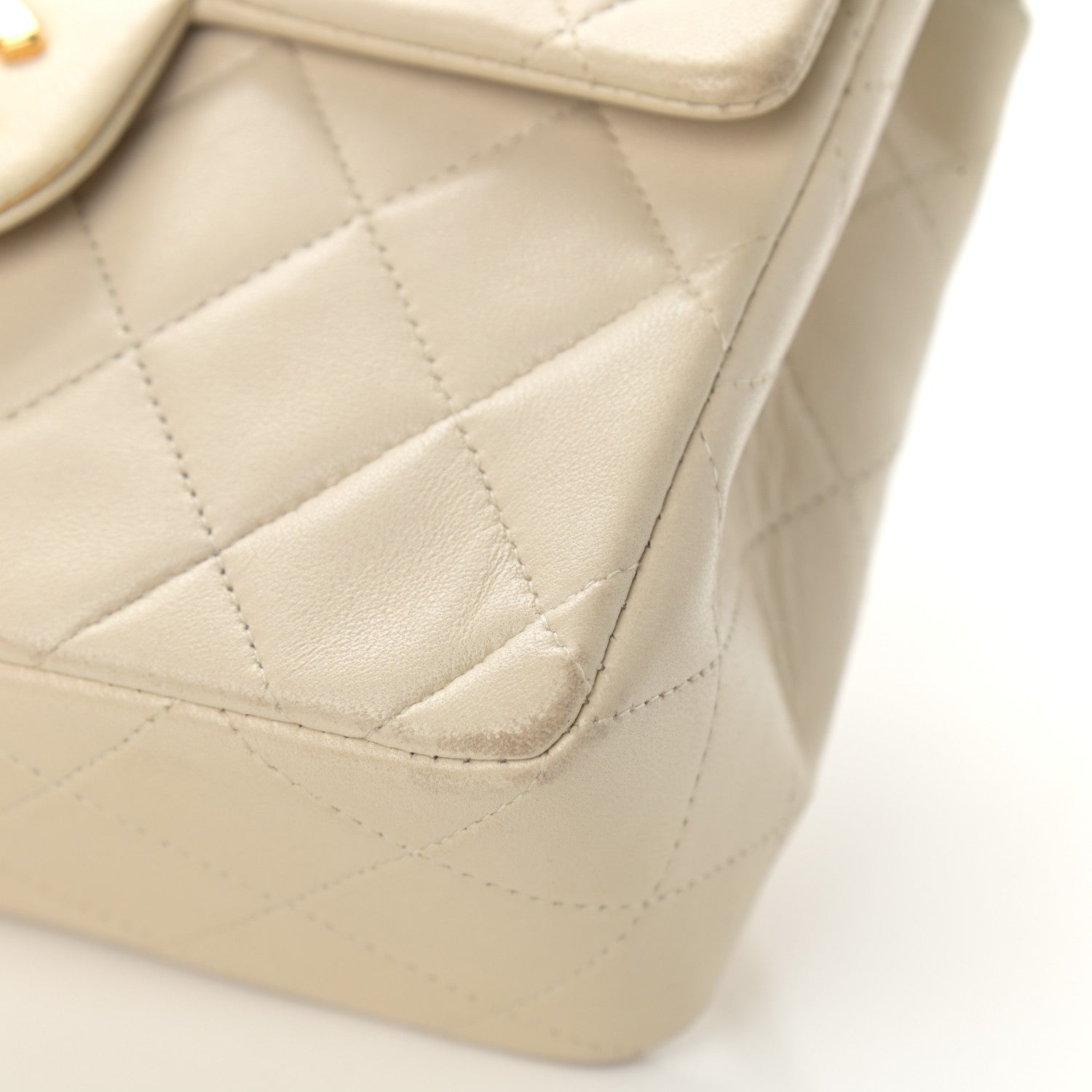 Chanel Lambskin Quilted Mini Square Flap Beige 10 of 15