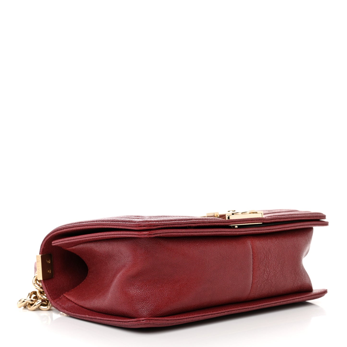 Caviar Chevron Quilted Medium Boy Flap Red