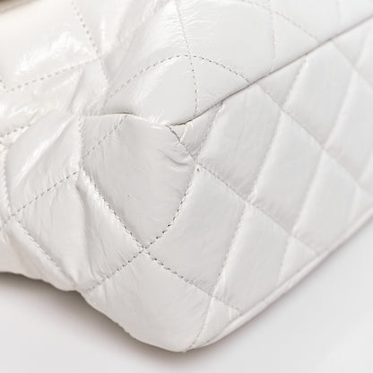 Chanel Shiny Crumpled Calfskin Quilted Large Wavy CC Hobo White 9 of 11