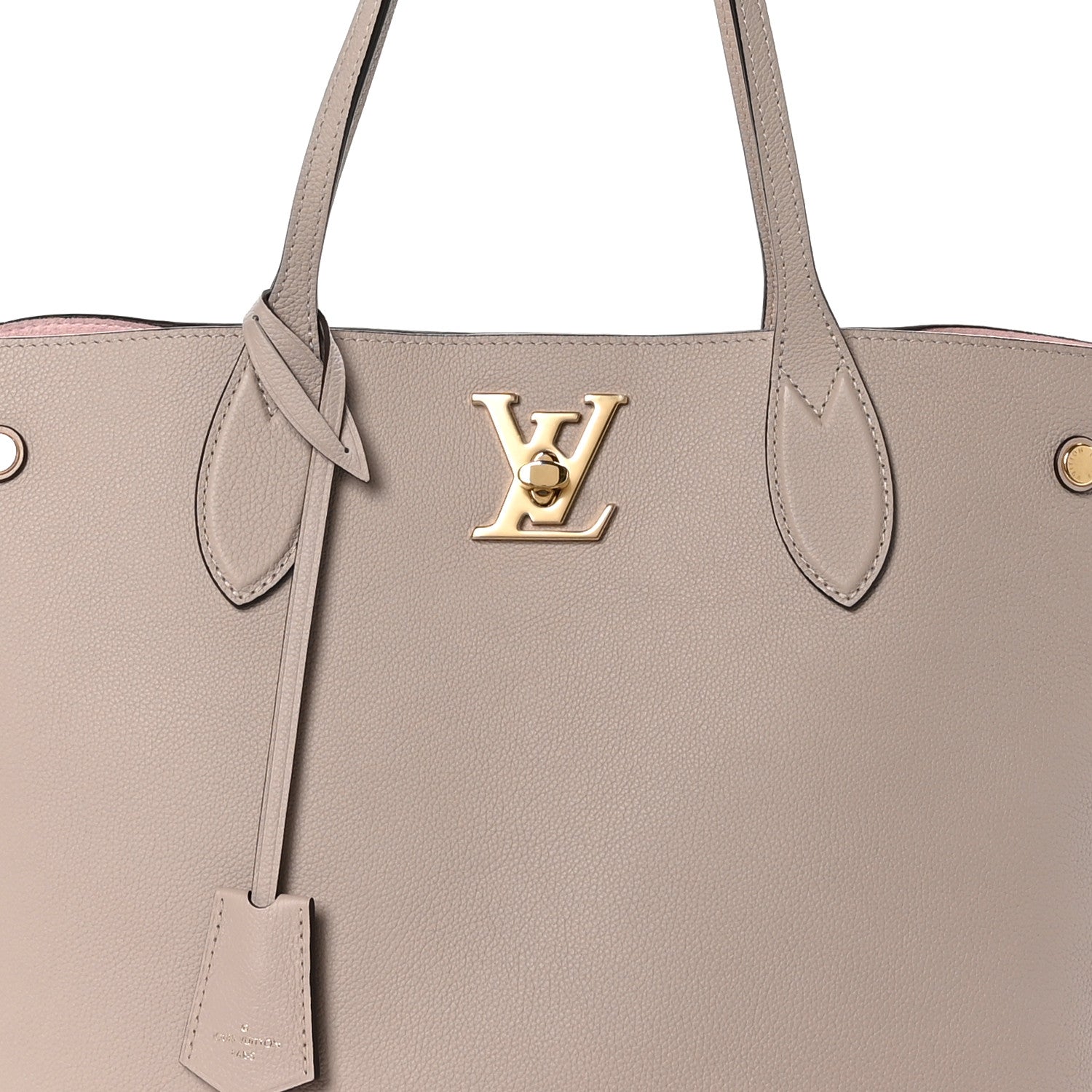 Louis Vuitton Calfskin Lockme Go Tote Greige 5 of 9