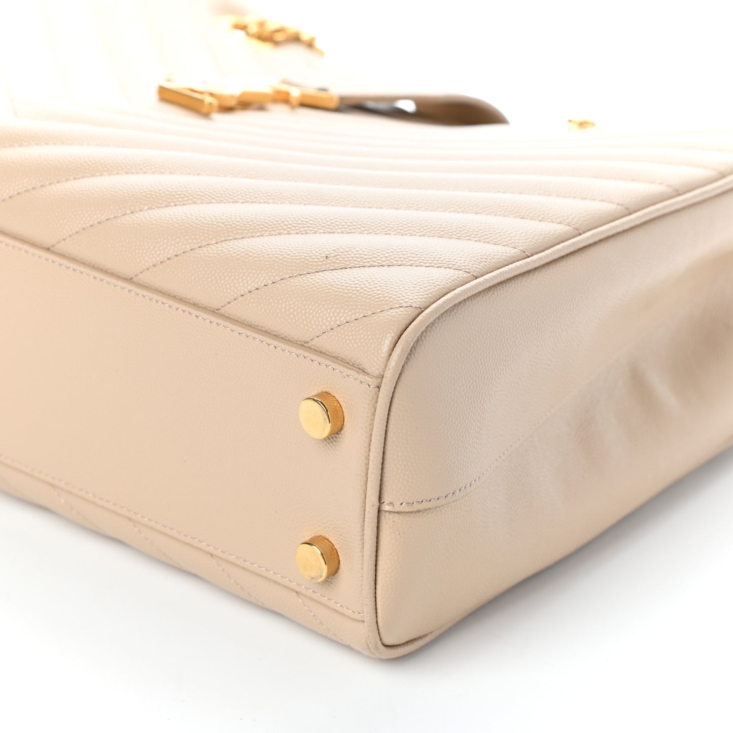 Grain De Poudre Matelasse Chevron Monogram Shopping Bag Nude Powder