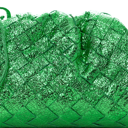 Bottega Veneta Metallic Nappa Intrecciato The Mini Pouch Parakeet 8 of 11