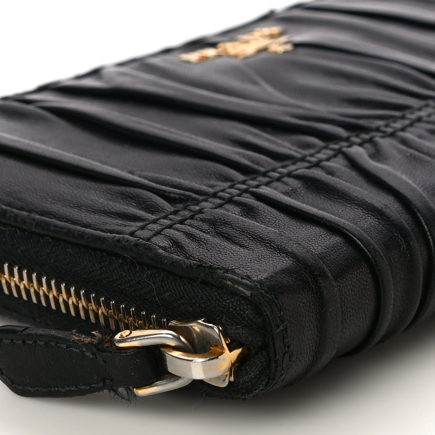 Prada Nappa Gaufre Zip Around Wallet Black 8 of 23