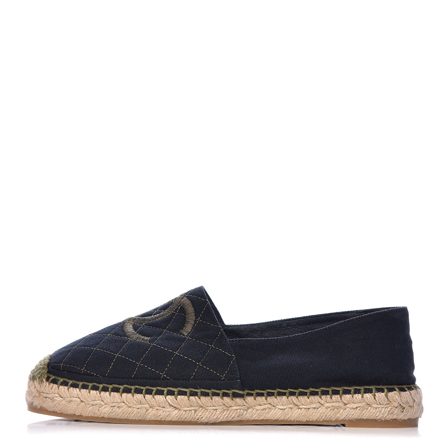 Chanel Fabric Biarritz CC Espadrilles 40 Blue Green 1 of 11