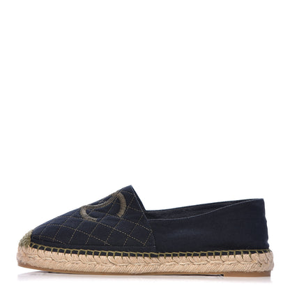 Chanel Fabric Biarritz CC Espadrilles 40 Blue Green 1 of 11