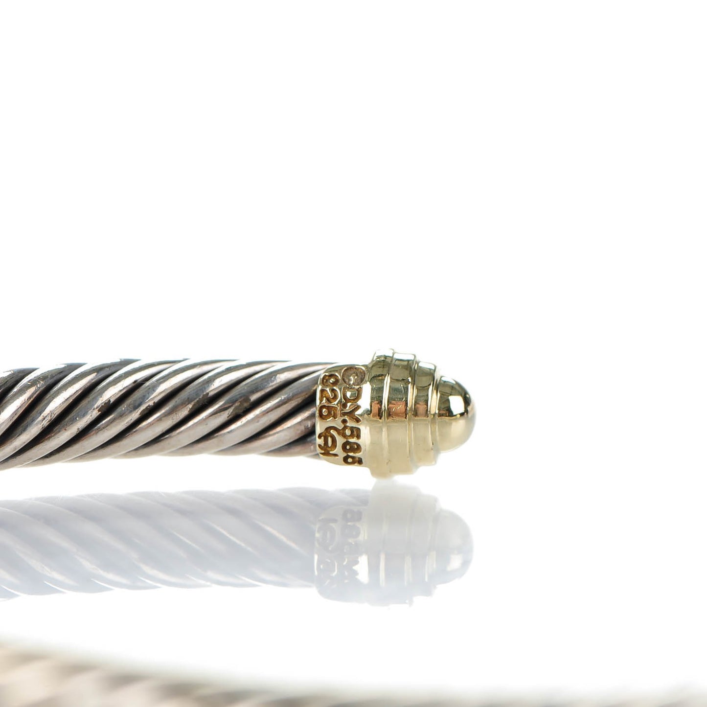 Sterling Silver 14K Yellow Gold 5mm Cable Classics Bracelet