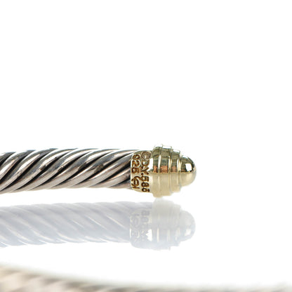 David Yurman Sterling Silver 14K Yellow Gold 5mm Cable Classics Bracelet 4 of 5