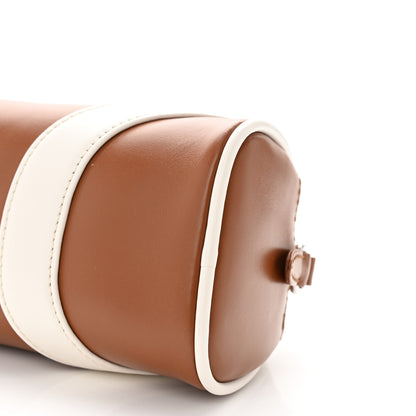 Prada Soft Calfskin Bowling Crossbody Bag Cognac White 9 of 9