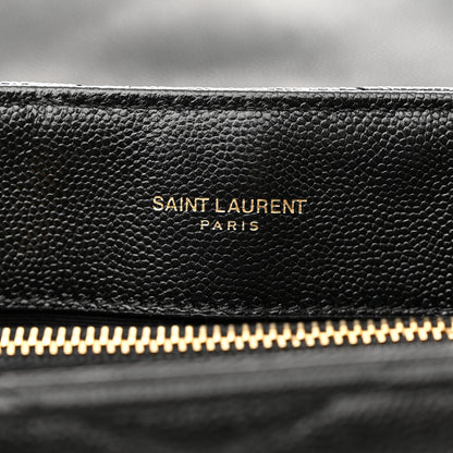Saint Laurent Grain de Poudre Calfskin Y Quilted Monogram Small Loulou Chain Satchel Black 6 of 11