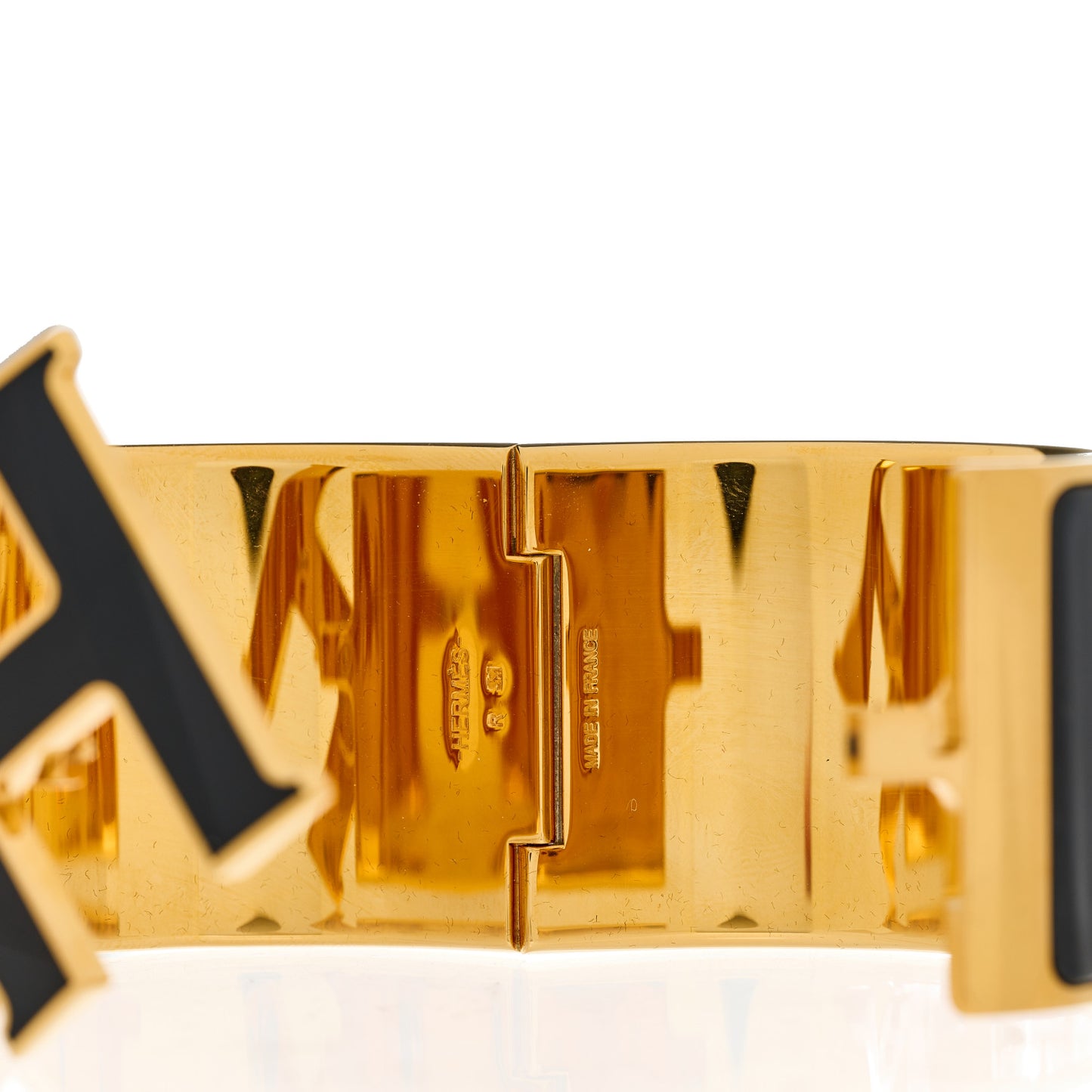 Enamel Extra Wide Clic Clac H Bracelet GM Black