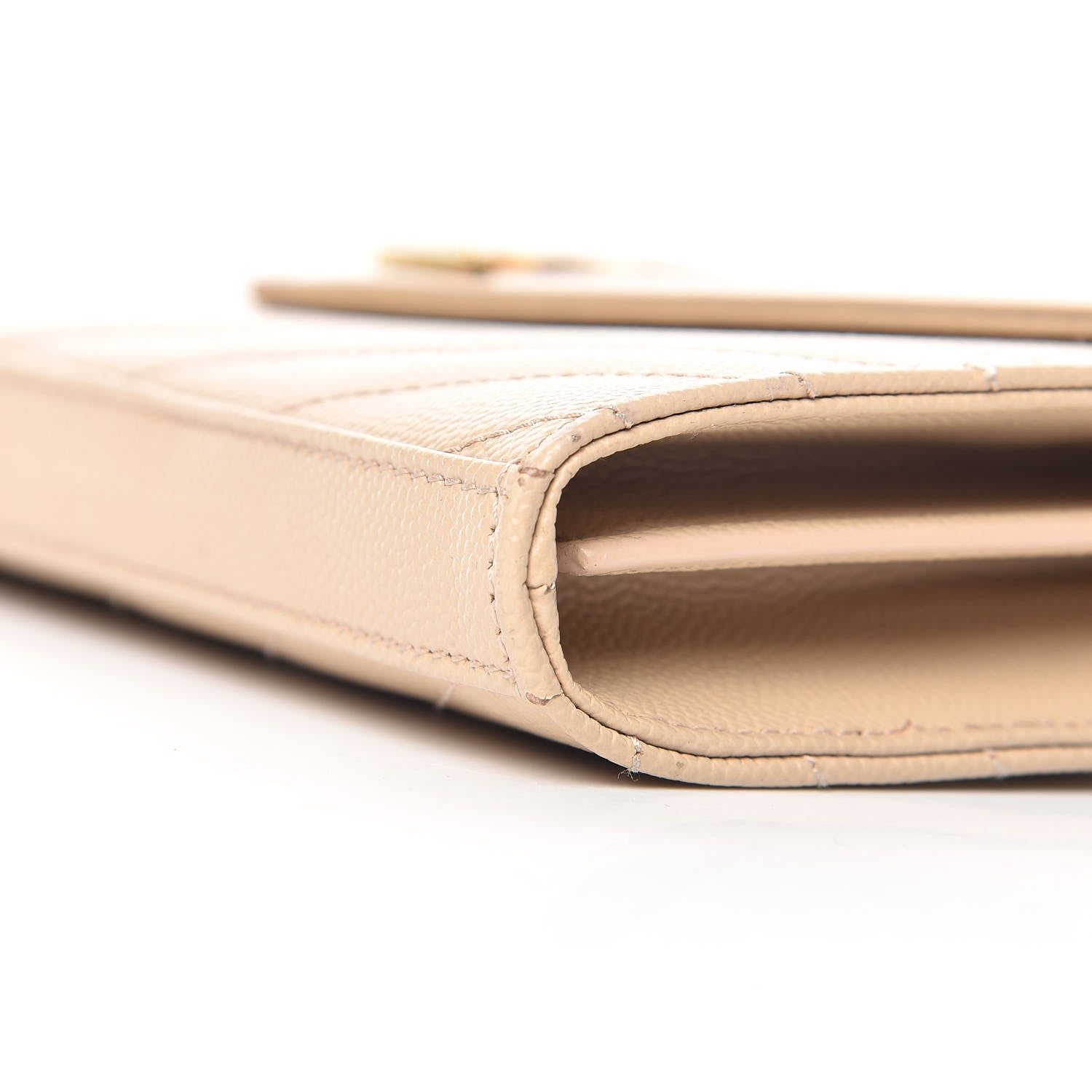 Saint Laurent Grain De Poudre Matelasse Chevron Monogram Chain Wallet Nude Powder 9 of 9