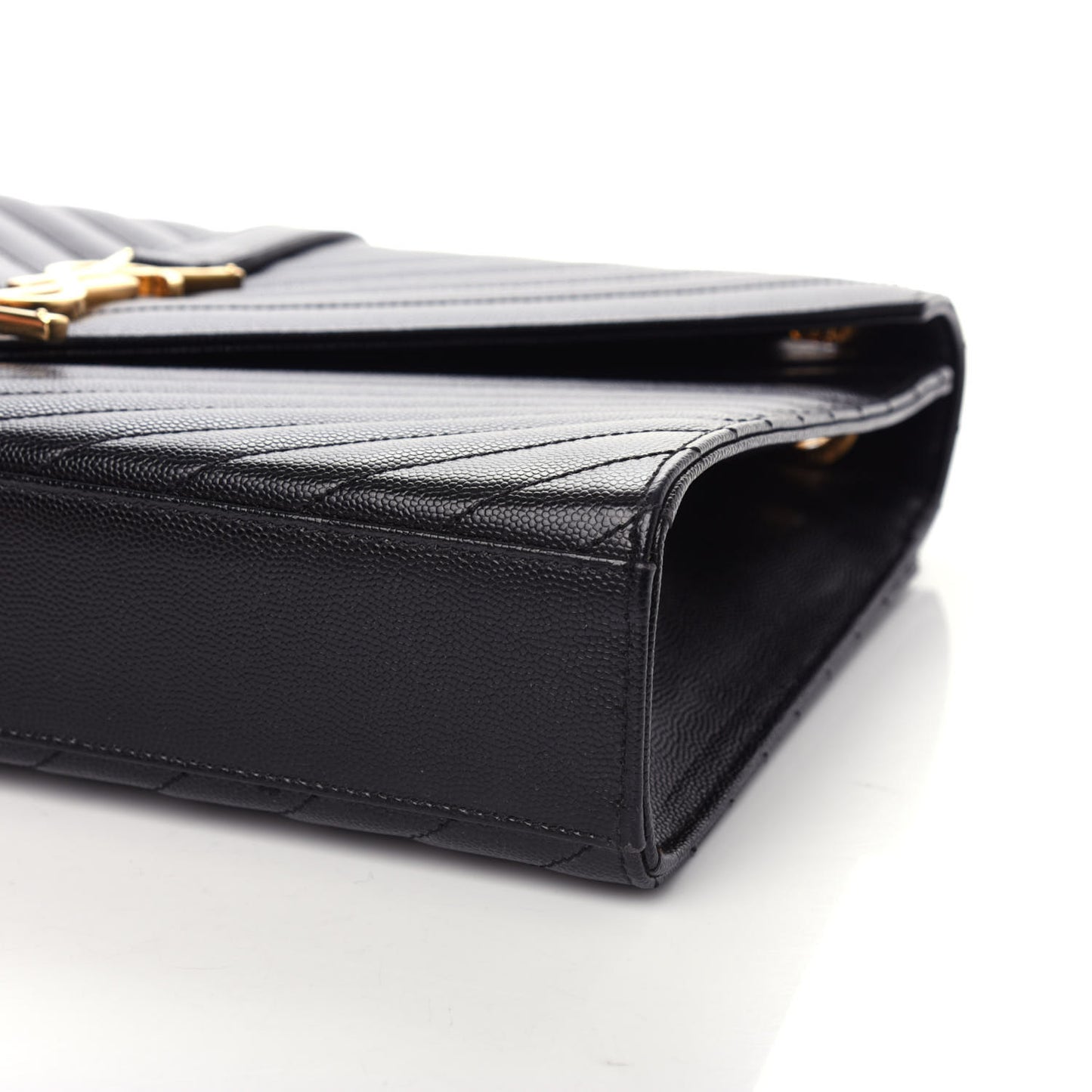 Grain De Poudre Matelasse Chevron Large Monogram Satchel Black