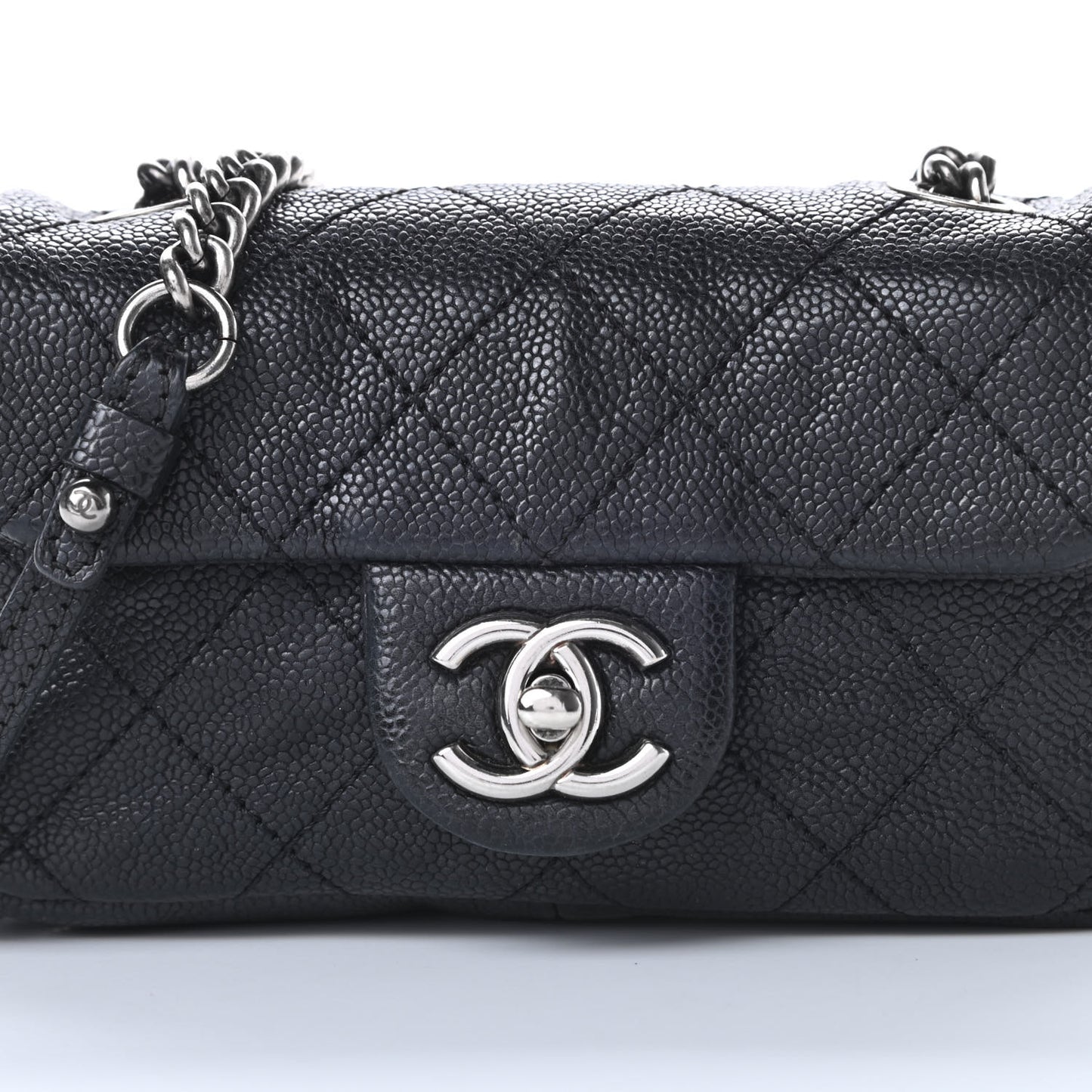 Caviar Quilted Mini Simply CC Flap Black