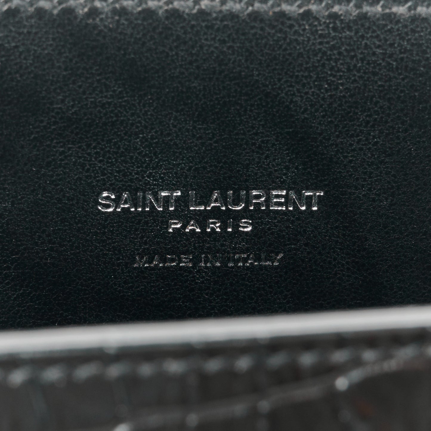 Calfskin Crocodile Embossed Nano Sac De Jour Black