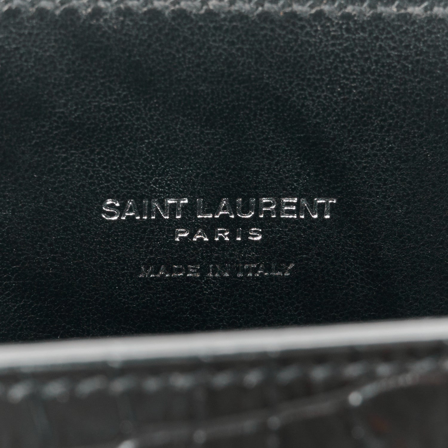 Saint Laurent Calfskin Crocodile Embossed Nano Sac De Jour Black 6 of 11