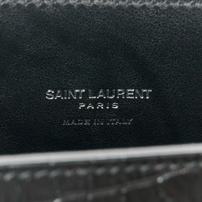 Saint Laurent Calfskin Crocodile Embossed Nano Sac De Jour Black 6 of 11