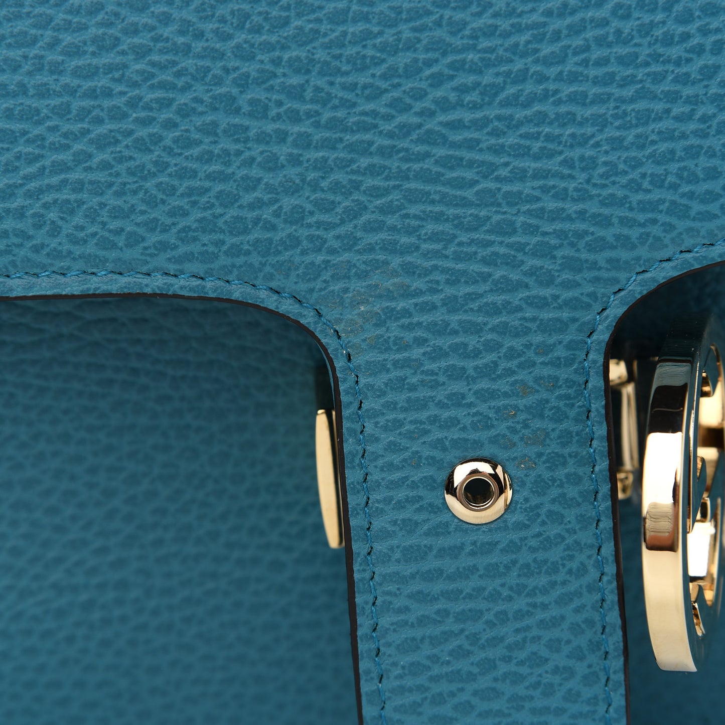 Dollar Calfskin Interlocking G Shoulder Bag Deep Cobalt