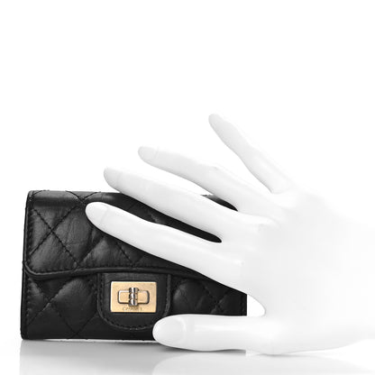 Chanel Aged Calfskin Quilted Reissue Flap Card Holder Black 2 of 12