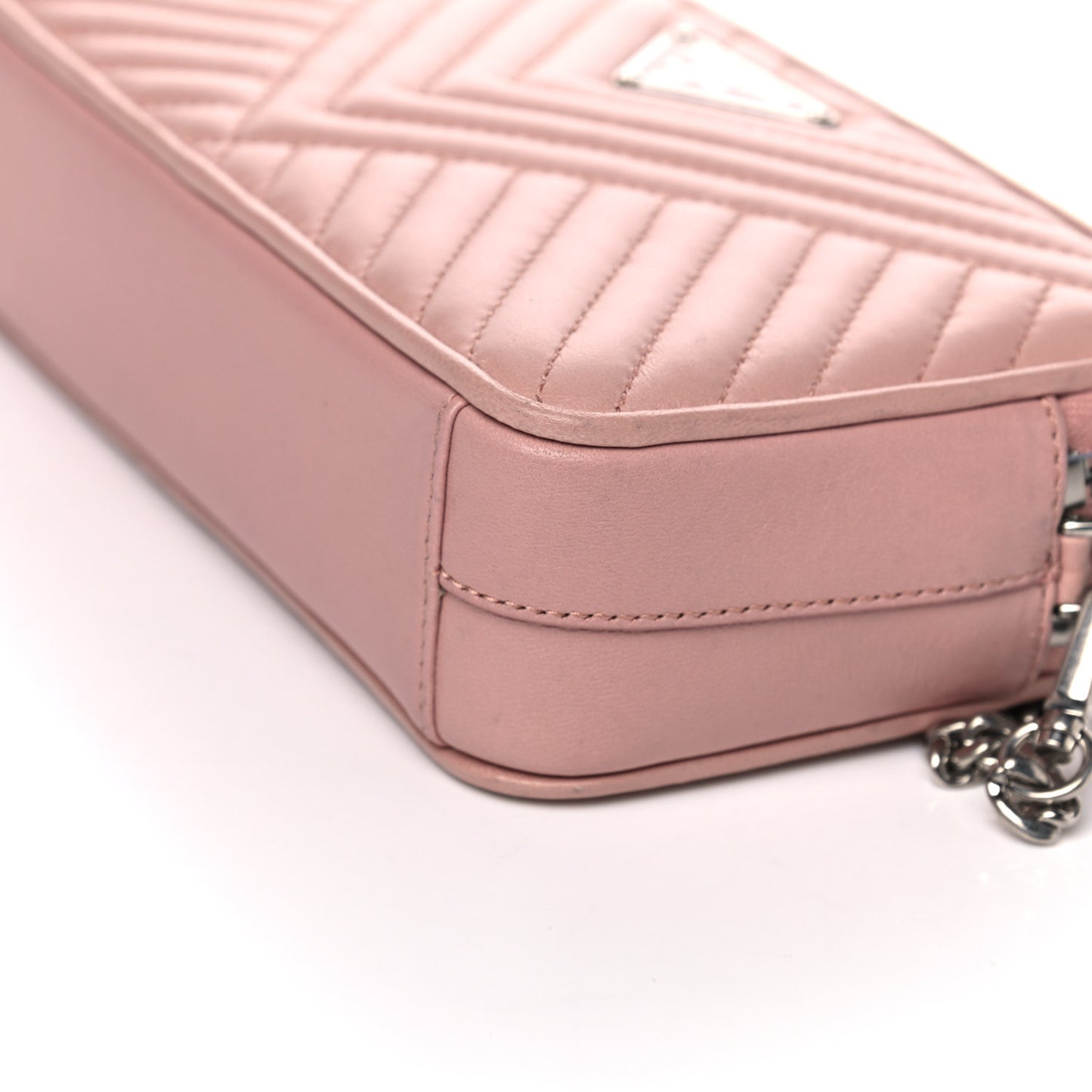 Nappa Impunture Diagramme Mini Double Zip Chain Crossbody Bag Orchidea