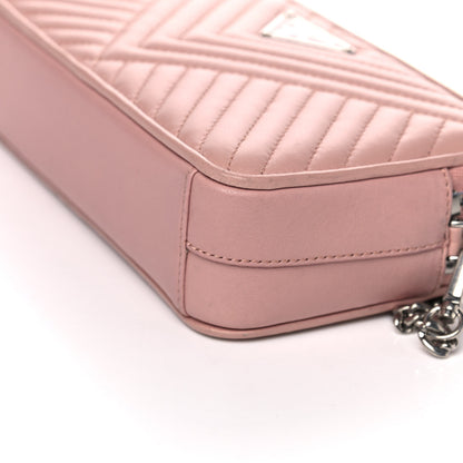 Prada Nappa Impunture Diagramme Mini Double Zip Chain Crossbody Bag Orchidea 12 of 16