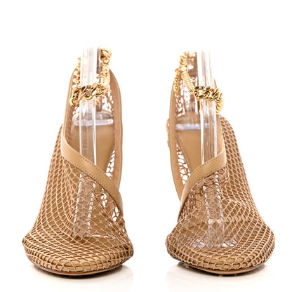 Bottega Veneta Mesh Nappa Chunky Chain Sandals 38 Beige Pony 2 of 10