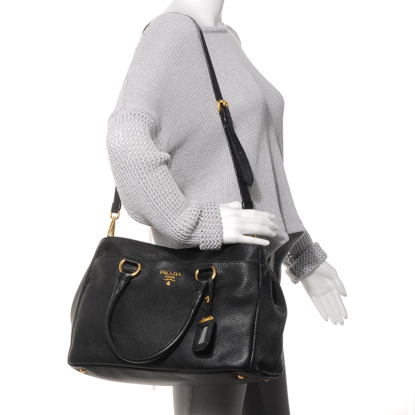 Vitello Daino Tote Black