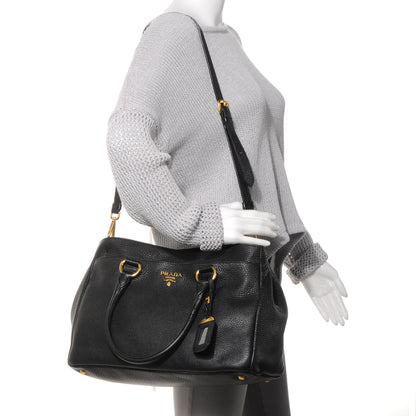 Prada Vitello Daino Tote Black 2 of 10