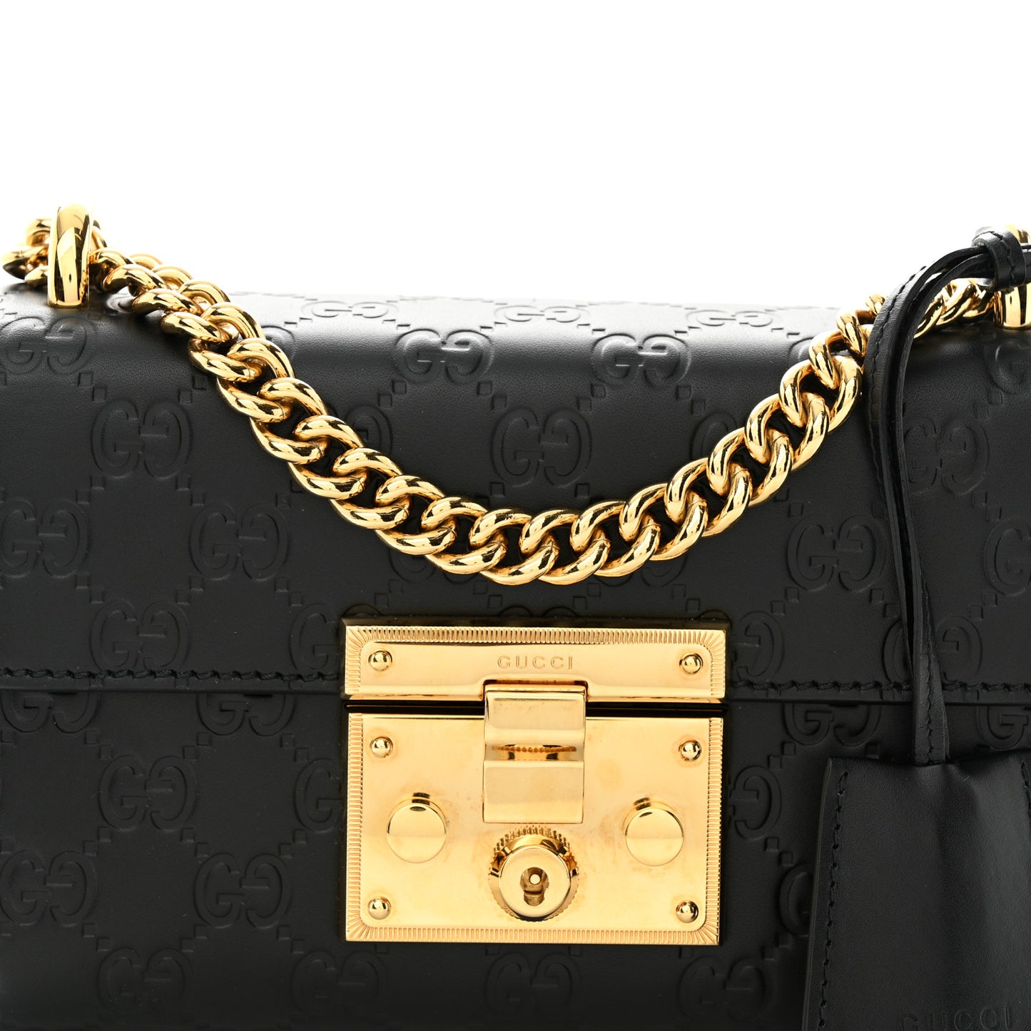 Guccissima Small Padlock Shoulder Bag Black