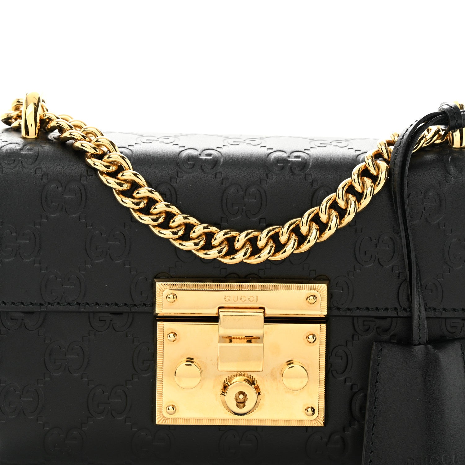 Gucci Guccissima Small Padlock Shoulder Bag Black 8 of 13