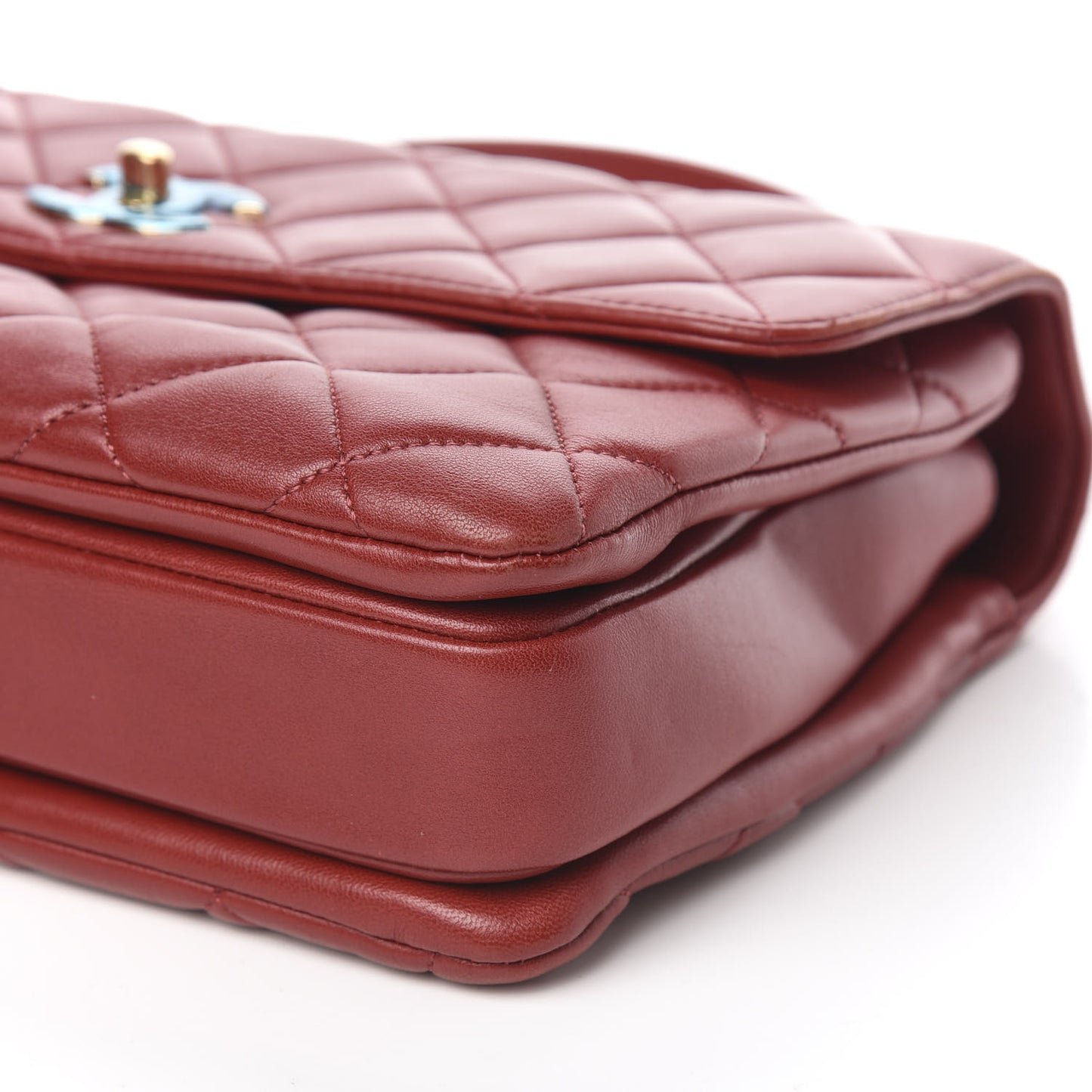 Lambskin Quilted Medium Trendy CC Flap Dual Handle Bag Red
