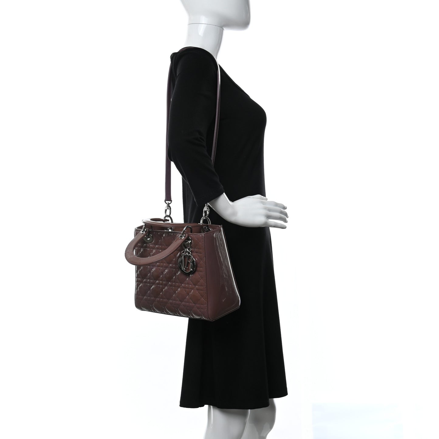 Patent Cannage Medium Lady Dior Purple
