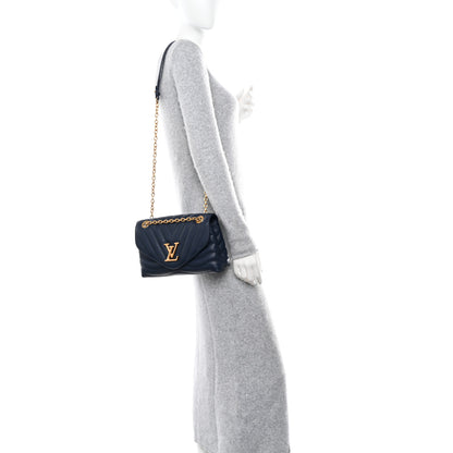 Louis Vuitton Calfskin New Wave Chain Bag MM NM Bleu Nuit 2 of 9