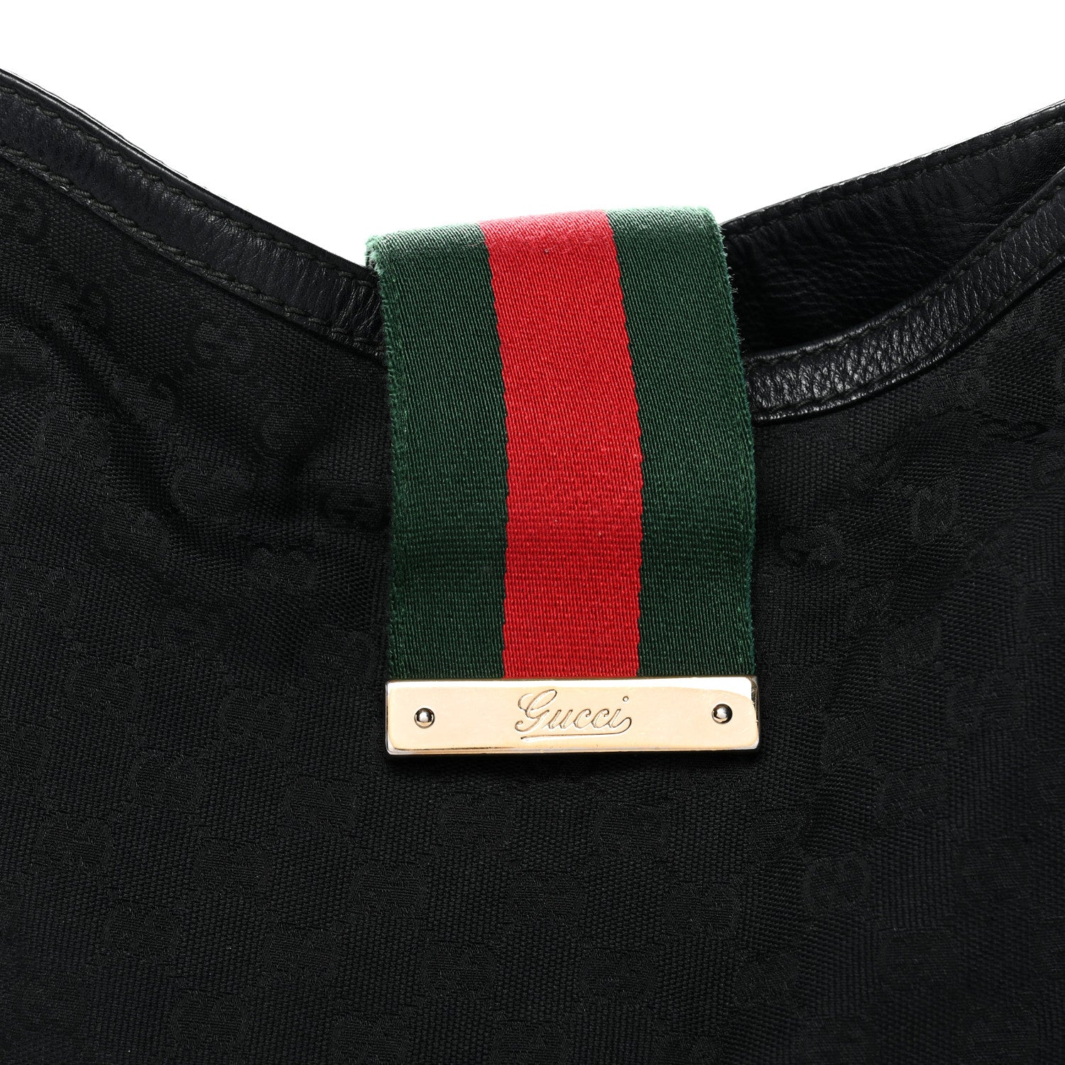 Gucci Monogram Large New Ladies Web Hobo Black 8 of 13