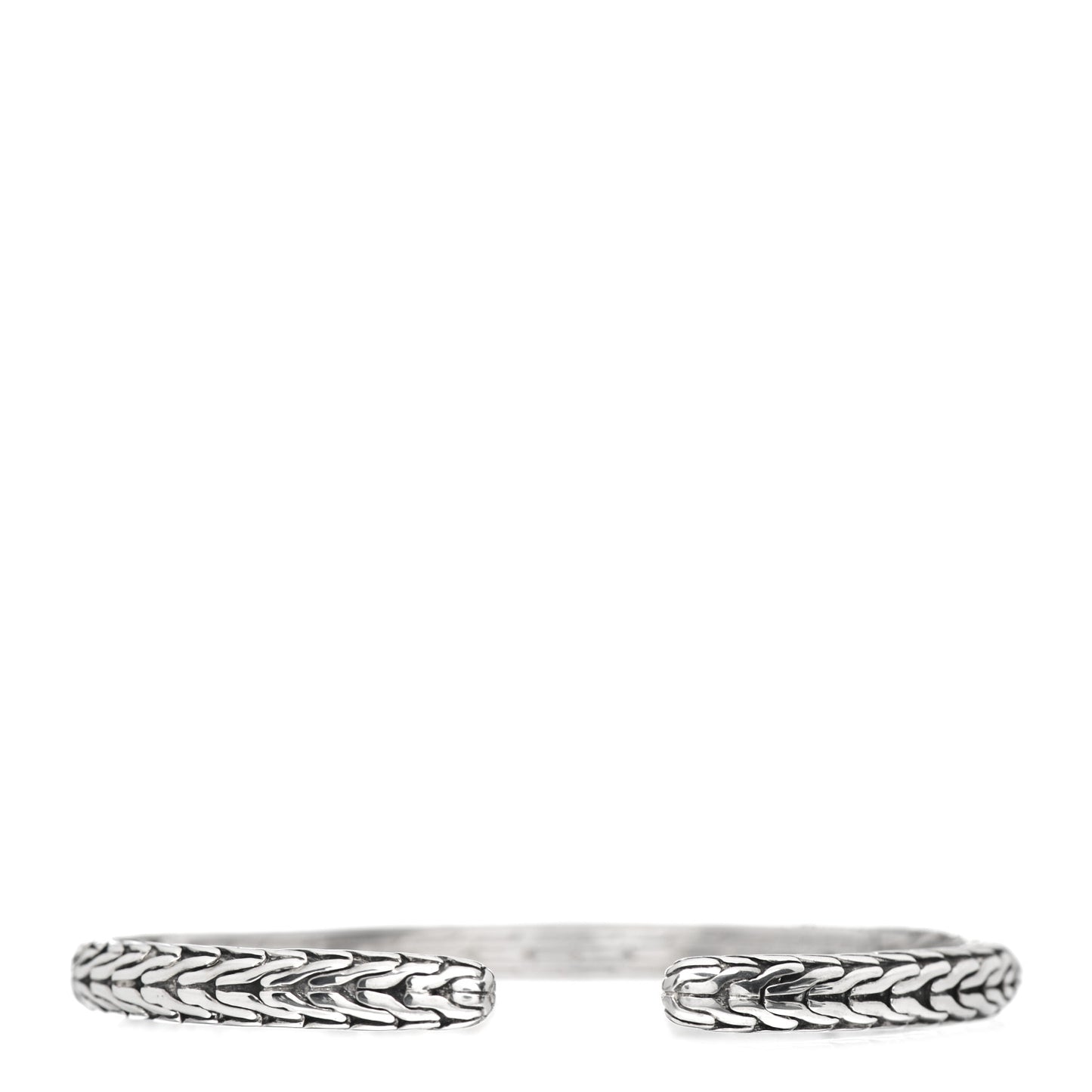 Sterling Silver Black Spinel Classic Chain Cuff Bracelet