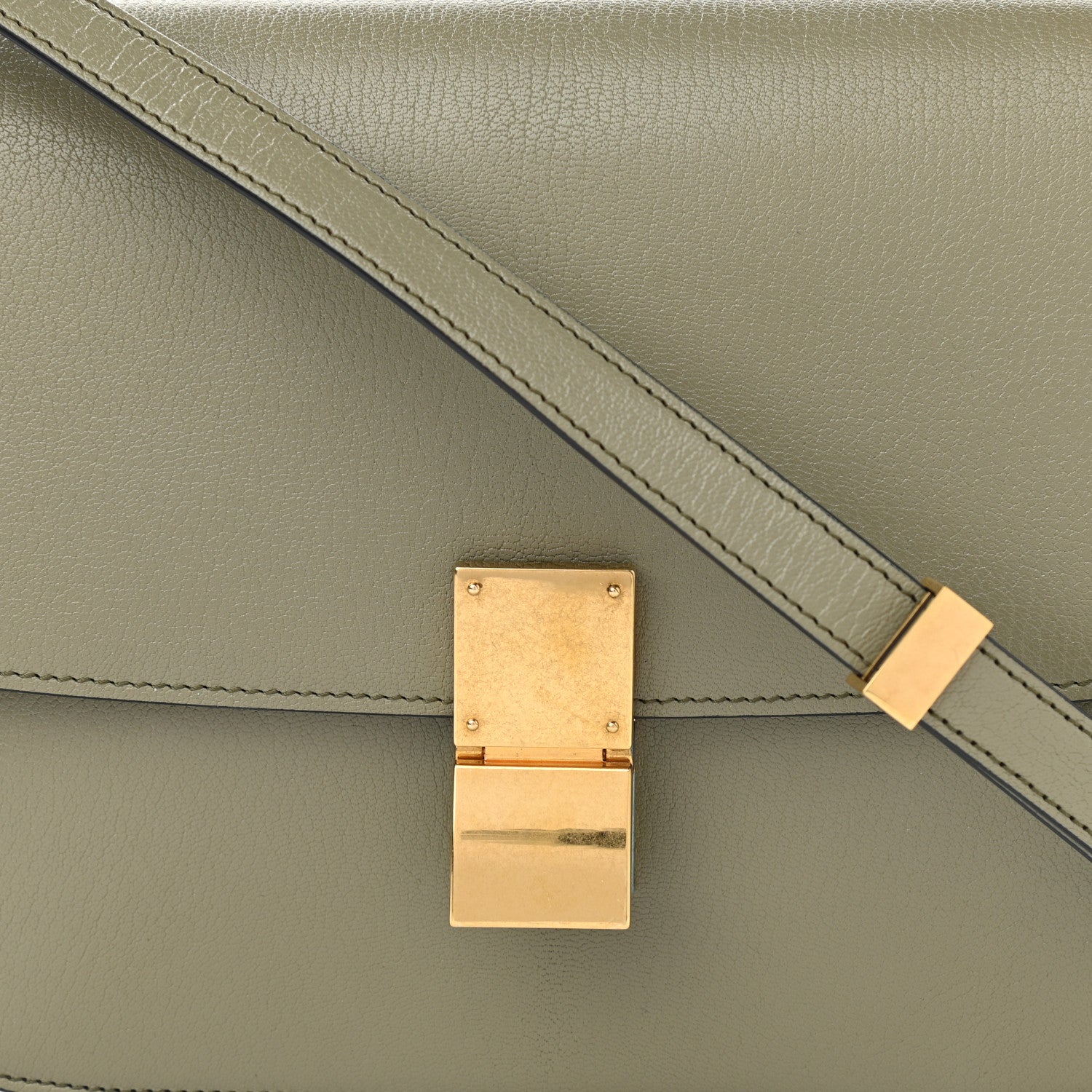 Celine Goatskin Classic Box Medium Flap Bag Army Green 8 of 15