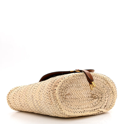 Chloe Raffia Small Grain Calfskin Medium Marcie Basket Tan 4 of 10